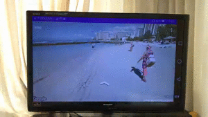 TV screen synchronized with rotation